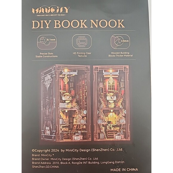 DIY Book Nook Kit XD01 Beyond Library 3D Shelf Display Model Lighted Open Box - Picture 4 of 16